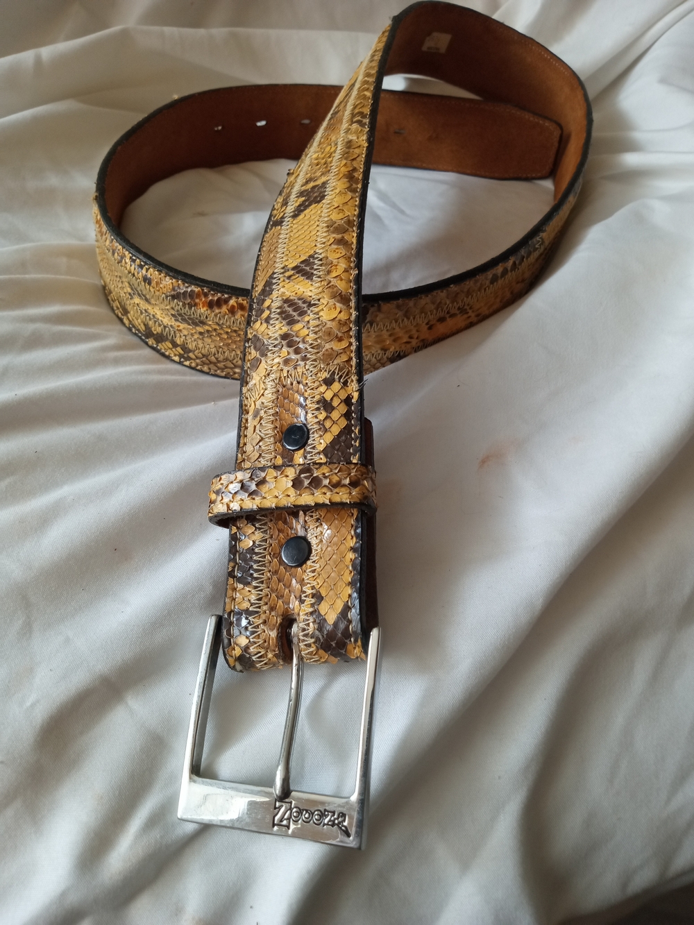 Men’s  Sz 42" Nocona D673 Vintage Genuine Snakeskin Belt W ZOOO2 Silver Belt Buc